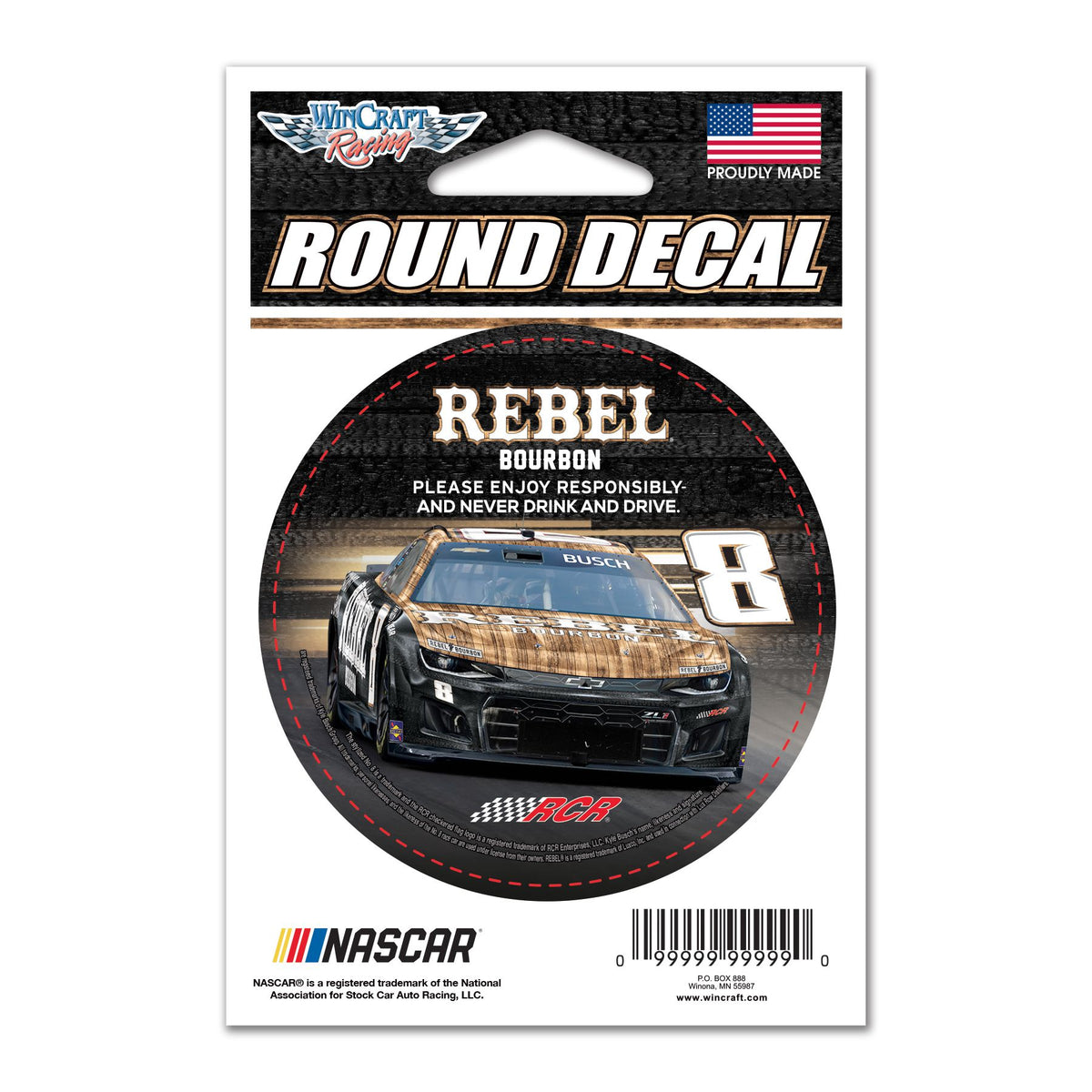 Kyle Busch 2025 Rebel Bourbon Round Decal – RCR Museum & Team Store