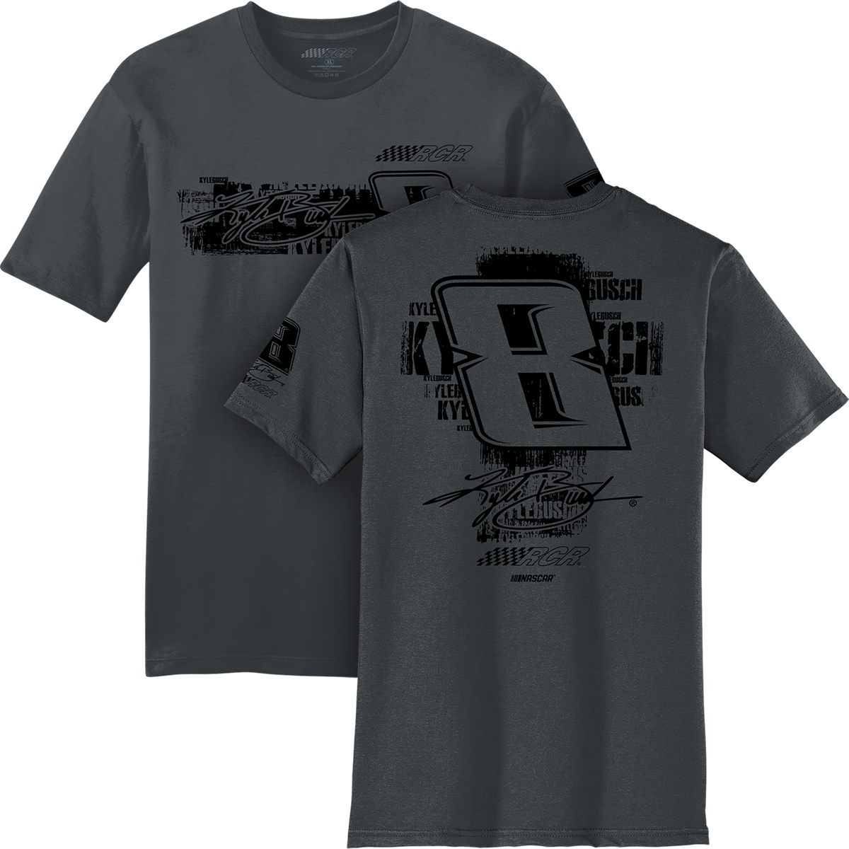 Youth Size Kyle Busch 2025 Charcoal Lifestyle Tee – RCR Museum