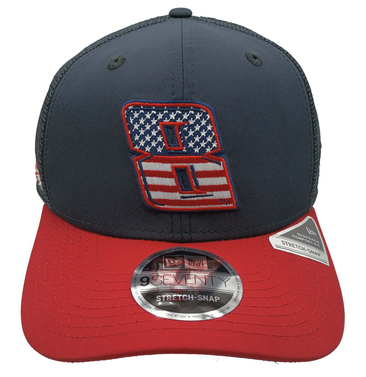 Kyle Busch 2025 American Flag Navy Red New Era 970 Hat