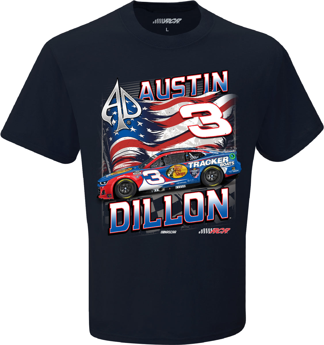 Austin Dillon 2024 Bass Pro Shops Patriotic Tee – RCR Museum & Team Store