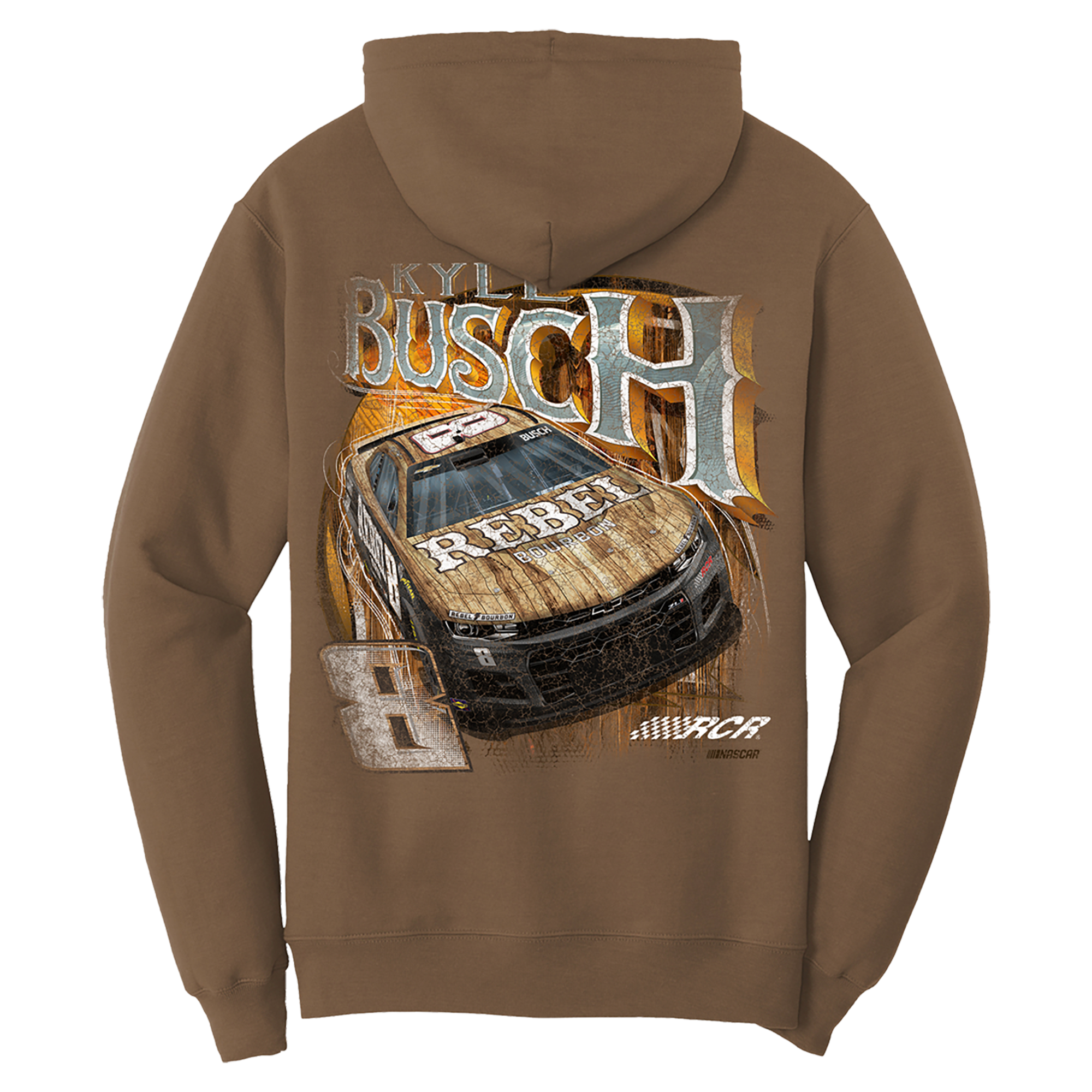Kyle Busch 2025 Rebel Bourbon Brown Hoodie – RCR Museum Team Store