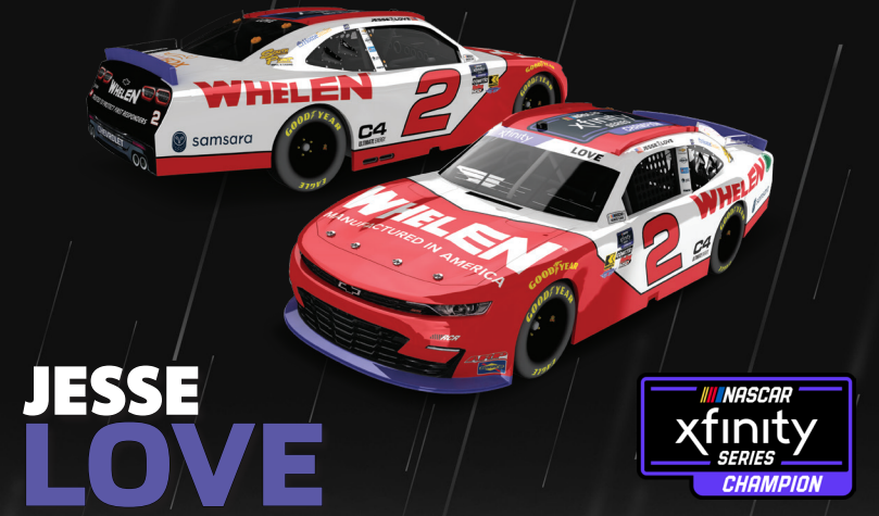 DUAL AUTOGRAPHED Jesse Love 2025 NASCAR Xfinity Series Champion 1:24 D ...