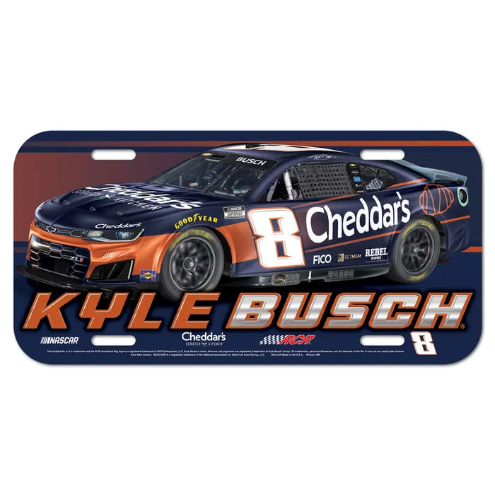 Kyle Busch 2026 Cheddar's Plastic License Plate – RCR Museum